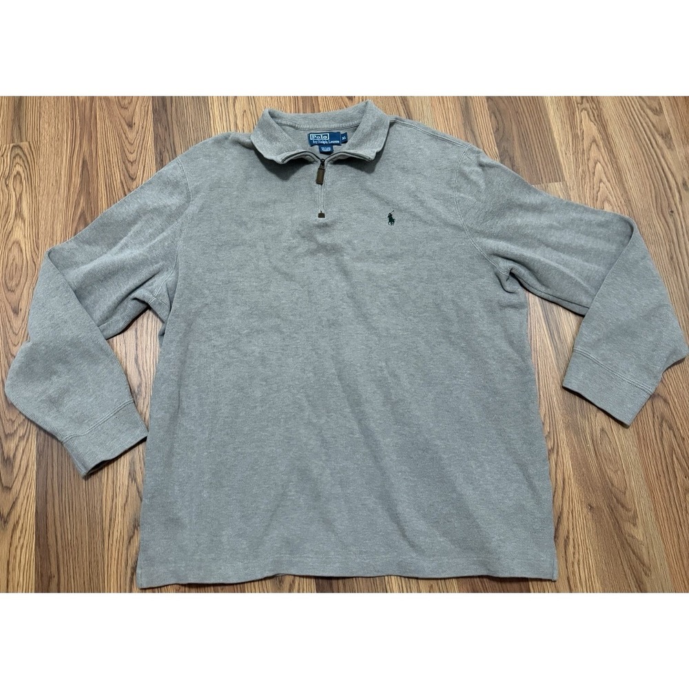 Polo Ralph Lauren Sweater Mens Extra Large Quarter Zip Gray Pony Logo